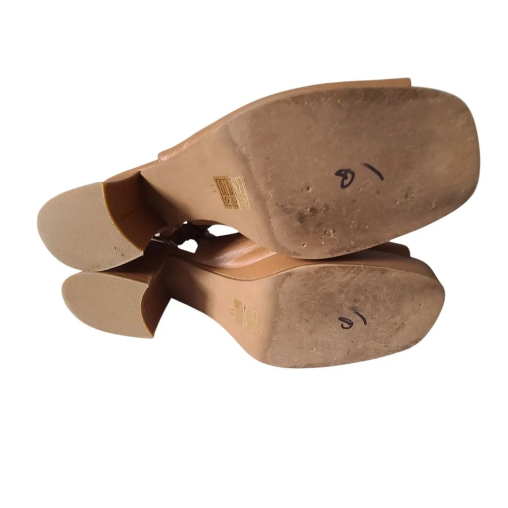 Jeffrey Campbell Extendo Platform Sling-back Block Heel Leather 11 Brown Sandals - Picture 11 of 12